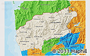 Shaded Relief 3D Map of Minho-Lima, political outside
