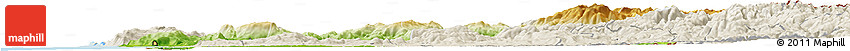 Physical Horizon Map of Minho-Lima, shaded relief outside