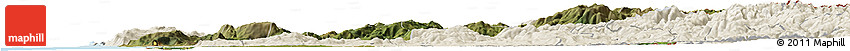Satellite Horizon Map of Minho-Lima, shaded relief outside