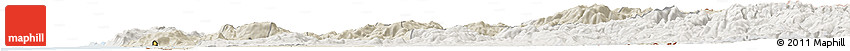 Shaded Relief Horizon Map of Minho-Lima, lighten