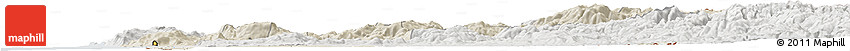 Shaded Relief Horizon Map of Minho-Lima, lighten, semi-desaturated