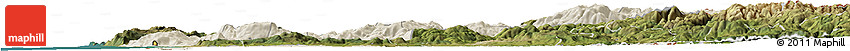 Shaded Relief Horizon Map of Minho-Lima, satellite outside