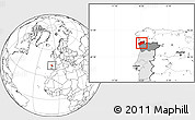 Blank Location Map of Minho-Lima, highlighted country, highlighted parent region