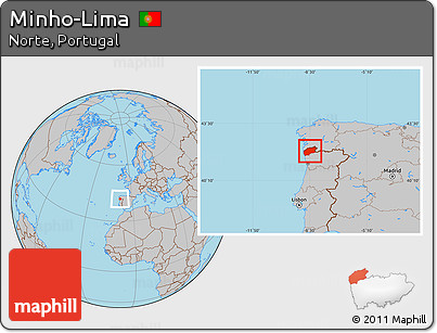 Gray Location Map of Minho-Lima