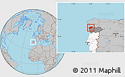 Gray Location Map of Minho-Lima, highlighted country, highlighted parent region