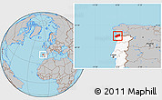 Gray Location Map of Minho-Lima, highlighted country