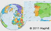 Political Location Map of Minho-Lima, within the entire country