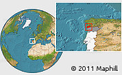 Satellite Location Map of Minho-Lima, highlighted country, highlighted parent region