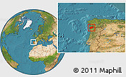 Satellite Location Map of Minho-Lima