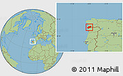 Savanna Style Location Map of Minho-Lima