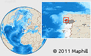 Shaded Relief Location Map of Minho-Lima, highlighted country, highlighted parent region