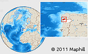 Shaded Relief Location Map of Minho-Lima, highlighted parent region