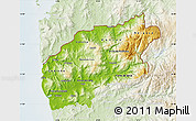 Physical Map of Minho-Lima, lighten