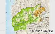 Physical Map of Minho-Lima, shaded relief outside