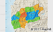 Political Map of Minho-Lima, shaded relief outside