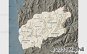 Shaded Relief Map of Minho-Lima, darken
