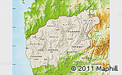 Shaded Relief Map of Minho-Lima, physical outside