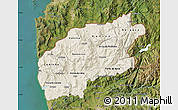Shaded Relief Map of Minho-Lima, satellite outside