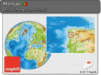 Physical Location Map of Monçao, highlighted parent region