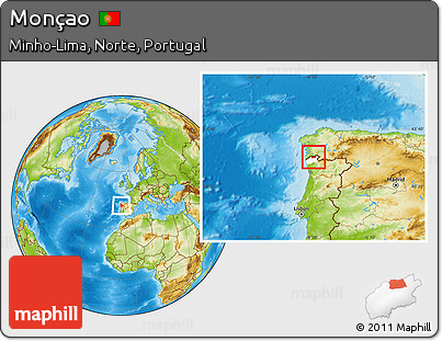 Physical Location Map of Monçao, highlighted parent region