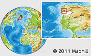 Physical Location Map of Monçao, highlighted parent region, highlighted grandparent region, within the entire country