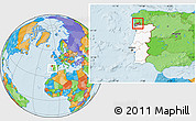 Political Location Map of Monçao, highlighted country, highlighted parent region, within the entire country