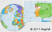 Political Location Map of Monçao, highlighted parent region, highlighted grandparent region, within the entire country