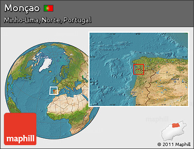 Satellite Location Map of Monçao