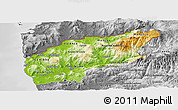 Physical Panoramic Map of Minho-Lima, desaturated