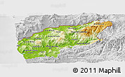 Physical Panoramic Map of Minho-Lima, lighten, desaturated