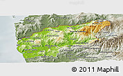 Physical Panoramic Map of Minho-Lima, semi-desaturated