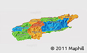 Political Panoramic Map of Minho-Lima, cropped outside