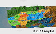 Political Panoramic Map of Minho-Lima, darken
