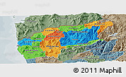 Political Panoramic Map of Minho-Lima, semi-desaturated