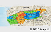 Political Panoramic Map of Minho-Lima, shaded relief outside