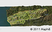 Satellite Panoramic Map of Minho-Lima, darken