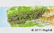 Satellite Panoramic Map of Minho-Lima, physical outside