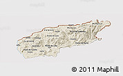 Shaded Relief Panoramic Map of Minho-Lima, cropped outside