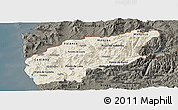 Shaded Relief Panoramic Map of Minho-Lima, darken