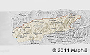 Shaded Relief Panoramic Map of Minho-Lima, desaturated