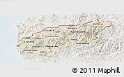 Shaded Relief Panoramic Map of Minho-Lima, lighten