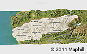 Shaded Relief Panoramic Map of Minho-Lima, satellite outside