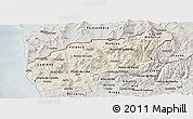Shaded Relief Panoramic Map of Minho-Lima, semi-desaturated