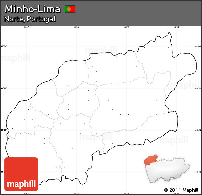 Blank Simple Map of Minho-Lima, cropped outside, no labels
