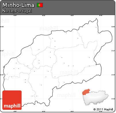 Blank Simple Map of Minho-Lima, cropped outside, no labels