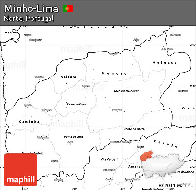 Blank Simple Map of Minho-Lima