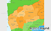 Political Shades Simple Map of Minho-Lima