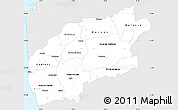 Silver Style Simple Map of Minho-Lima, single color outside