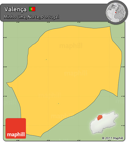 Savanna Style Simple Map of Valença, cropped outside