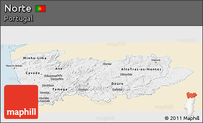 Classic Style Panoramic Map of Norte, single color outside